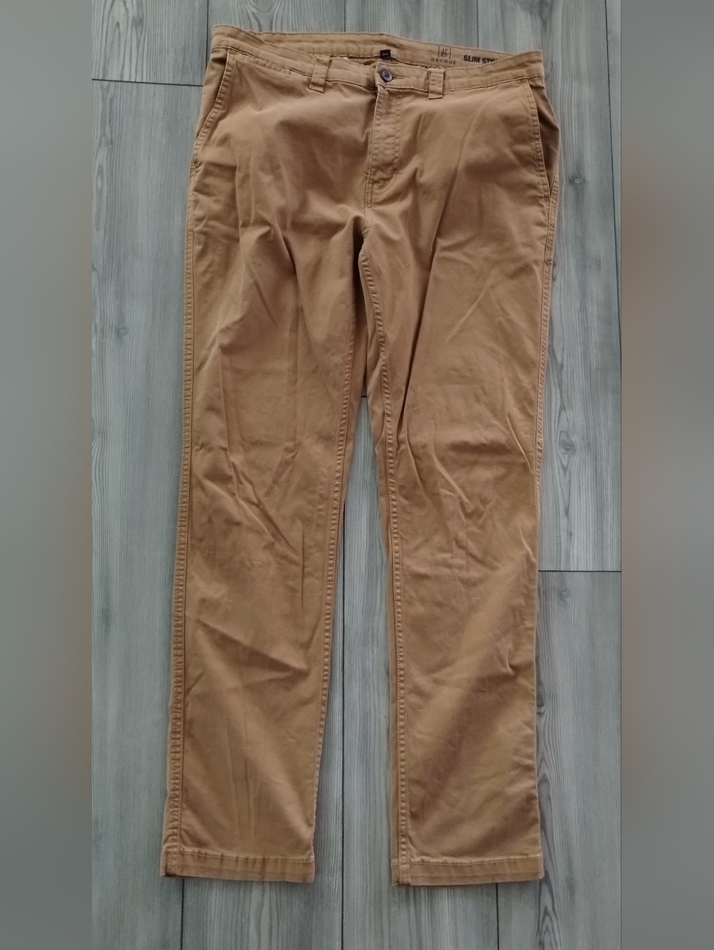 Men's Tan Cotton Chino Pants